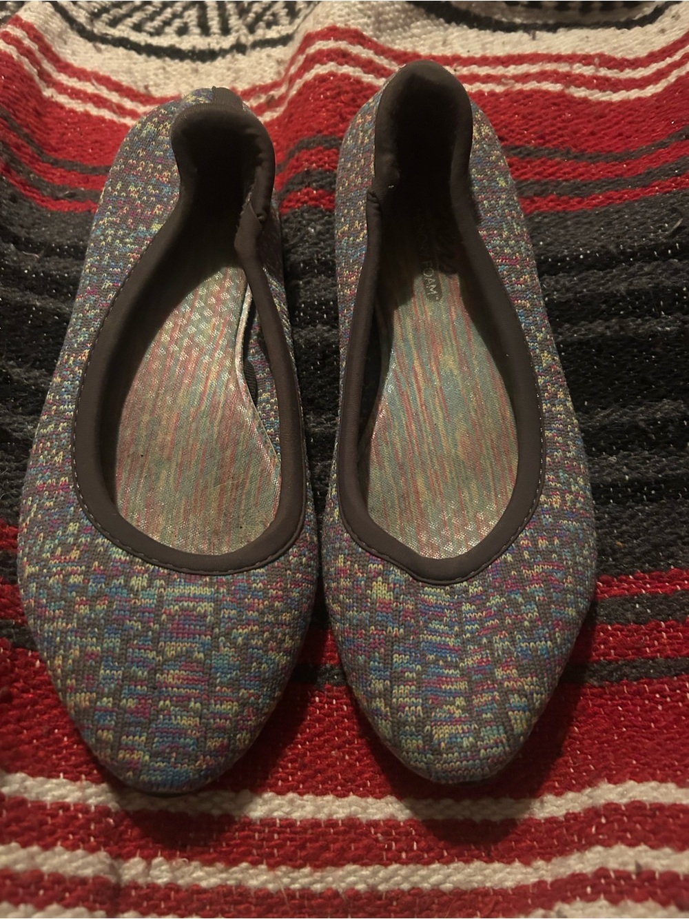 Skechers Multicolor Knit Slip-On Ballet Flats